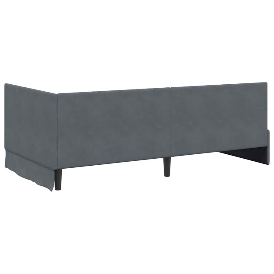 Hoekbedframe met hoofdeinde Donkergrijs 100 cm x 200 cm Fluweel