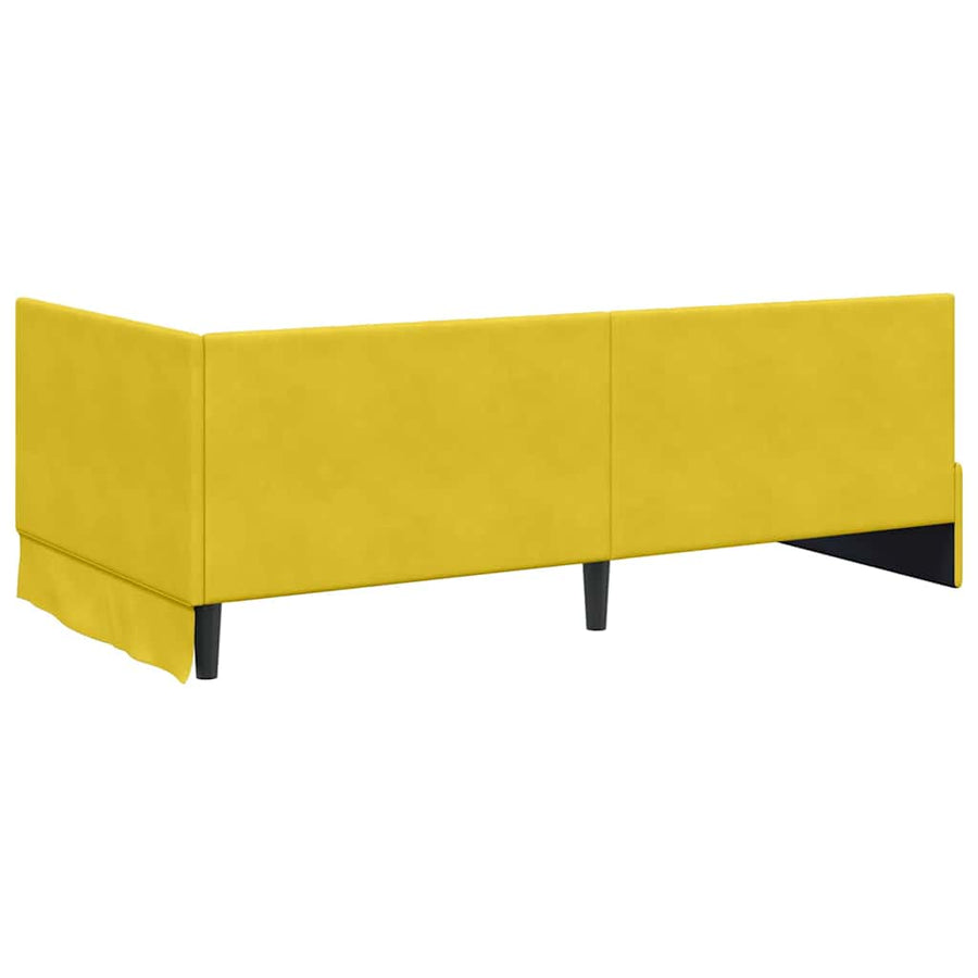 Hoekbedframe met hoofdeinde Geel 100 cm x 200 cm Fluweel