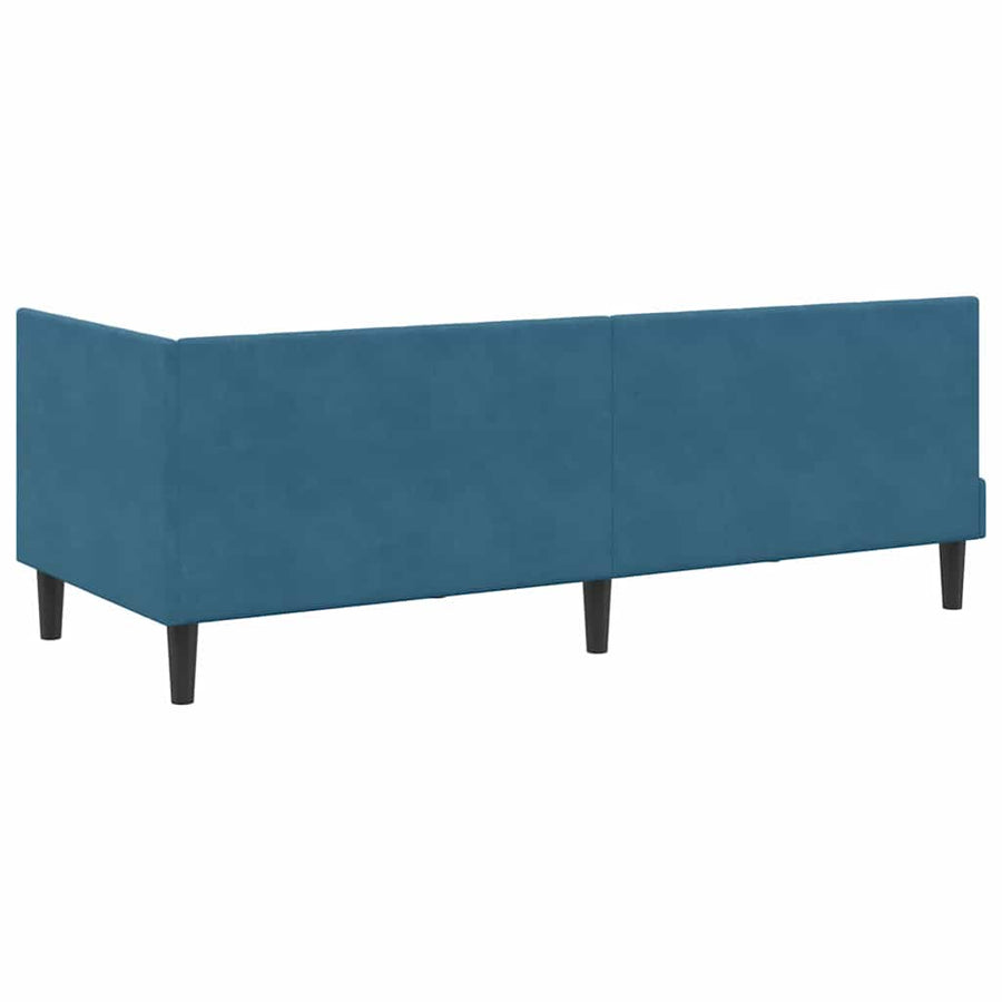 Hoekbedframe met hoofdeinde Blauw 80 cm x 200 cm Fluweel