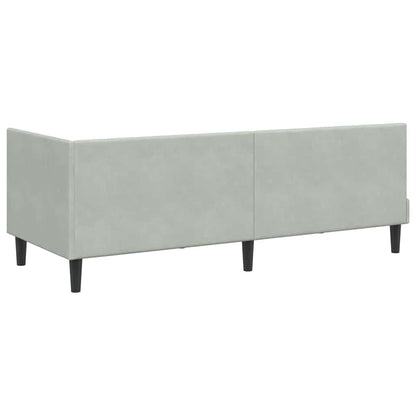 Hoekbedframe met hoofdeinde Lichtgrijs 80 cm x 200 cm Fluweel