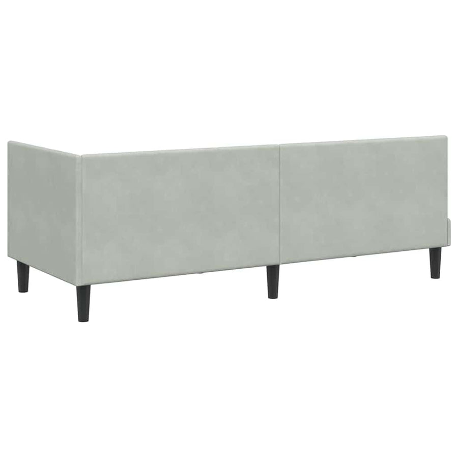 Hoekbedframe met hoofdeinde Lichtgrijs 80 cm x 200 cm Fluweel