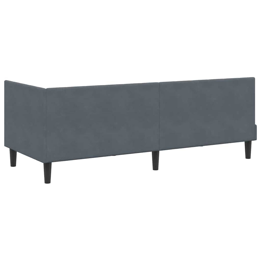 Hoekbedframe met hoofdeinde Donkergrijs 80 cm x 200 cm Fluweel
