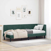 Hoekbedframe 80x200 cm donkergroen fluweel