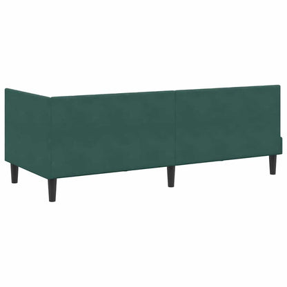 Hoekbedframe met hoofdeinde Donkergroen 80 cm x 200 cm Fluweel