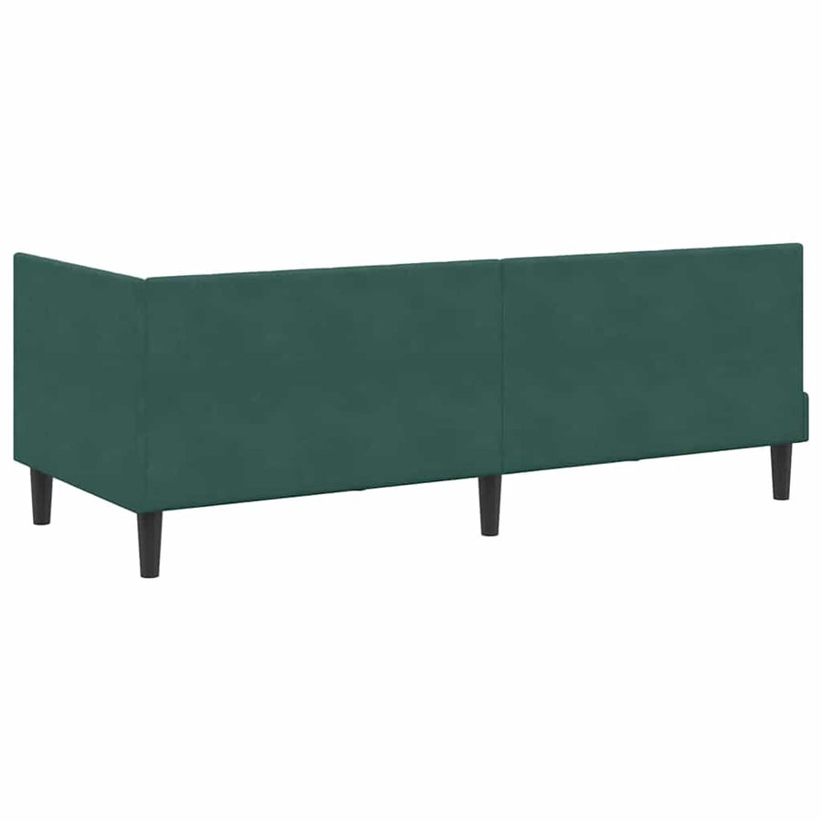 Hoekbedframe met hoofdeinde Donkergroen 80 cm x 200 cm Fluweel