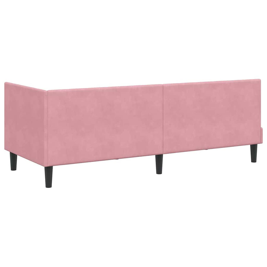 Hoekbedframe met hoofdeinde Roze 80 cm x 200 cm Fluweel