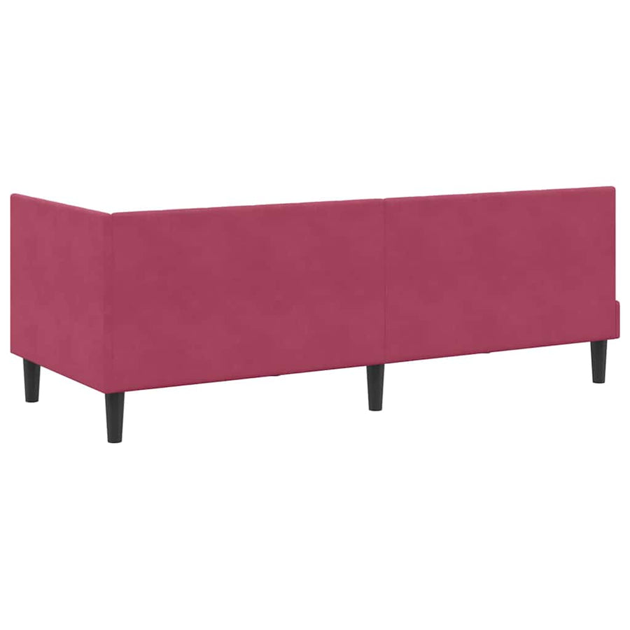 Hoekbedframe met hoofdeinde Wijnrood 80 cm x 200 cm Fluweel