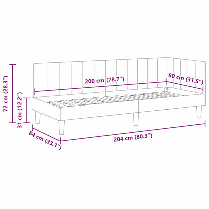 Hoekbedframe met hoofdeinde Wijnrood 80 cm x 200 cm Fluweel