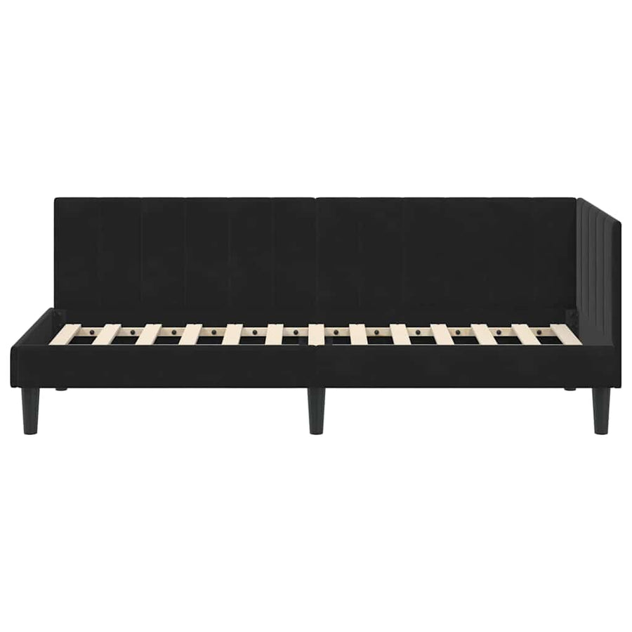 Hoekbedframe met hoofdeinde Zwart 80 cm x 200 cm Fluweel