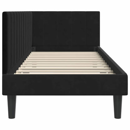 Hoekbedframe met hoofdeinde Zwart 80 cm x 200 cm Fluweel
