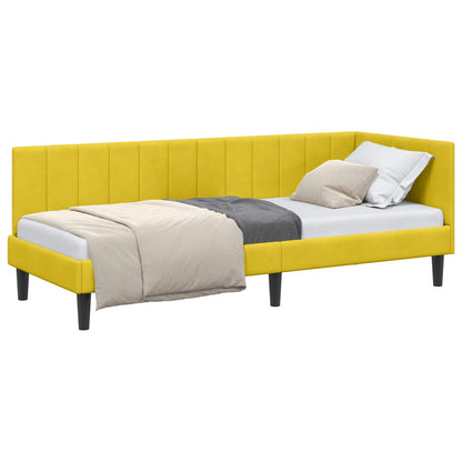 Hoekbedframe met hoofdeinde Geel 80 cm x 200 cm Fluweel