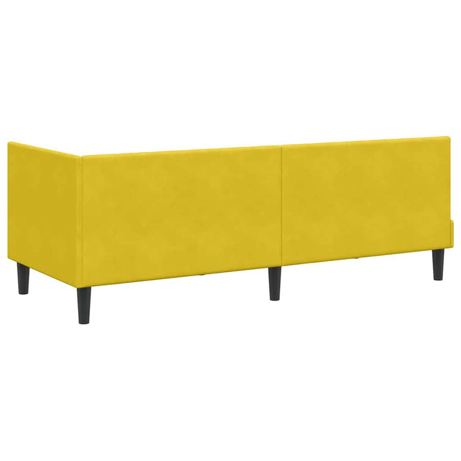 Hoekbedframe met hoofdeinde Geel 80 cm x 200 cm Fluweel