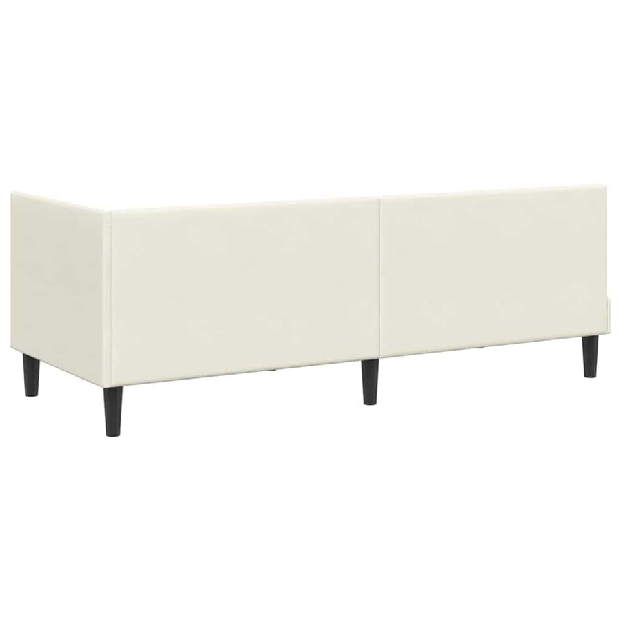 Hoekbedframe met hoofdeinde Crème 80 cm x 200 cm Fluweel