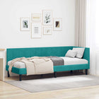 Corner Bed Frame with Headboard Turquoise 80 cm x 200 cm Velvet