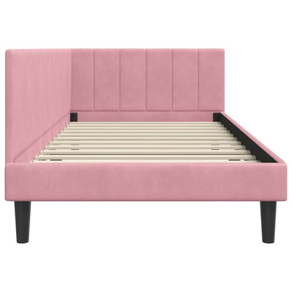 Hoekbedframe Met Hoofdeinde 90 Cm X 190 Cm Fluweel 90 x 190 cm