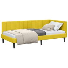 Hoekbedframe met hoofdeinde Geel 90 cm x 190 cm Fluweel