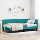 Hoekbedframe 90x190 cm turquoise fluweel