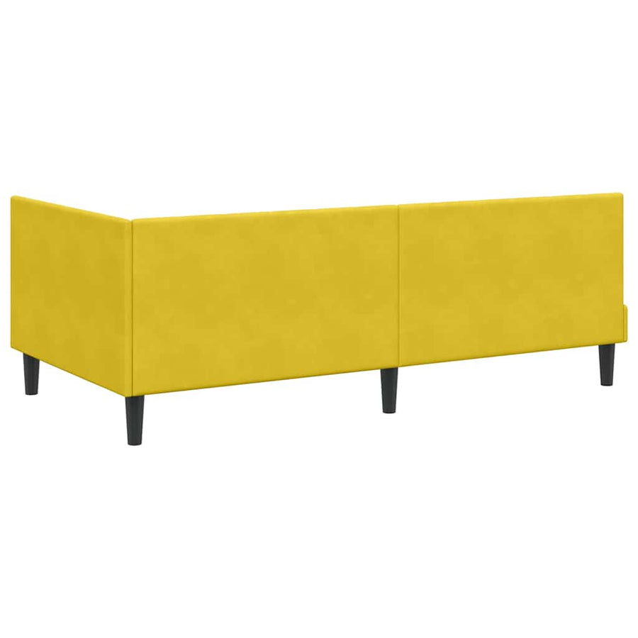 Hoekbedframe met hoofdeinde Geel 90 cm x 200 cm Fluweel