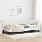 Hoekbedframe 90x200 cm crème fluweel
