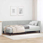 Hoekbedframe 100x200 cm lichtgrijs fluweel