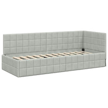 Hoekbedframe met hoofdeinde Lichtgrijs 80 x 200 cm Fluweel