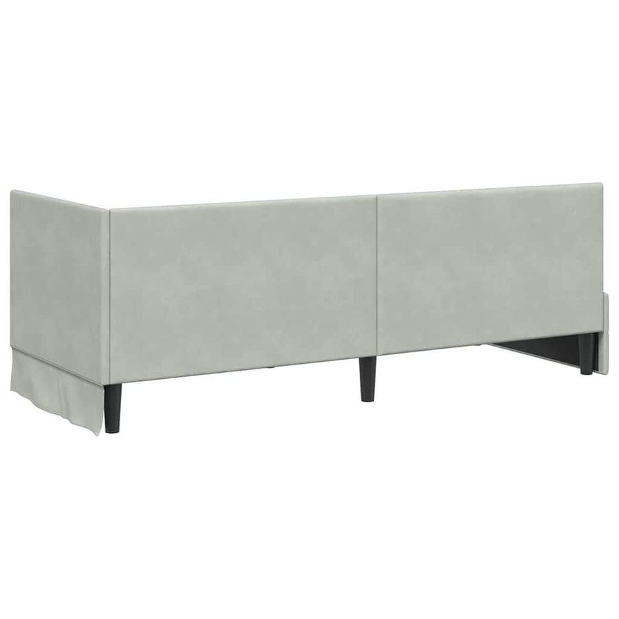Hoekbedframe met hoofdeinde Lichtgrijs 80 x 200 cm Fluweel
