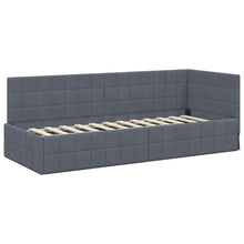 Hoekbedframe met hoofdeinde Donkergrijs 80 x 200 cm Fluweel