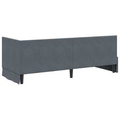Hoekbedframe met hoofdeinde Donkergrijs 80 x 200 cm Fluweel