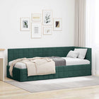 Hoekbedframe 80x200 cm donkergroen fluweel