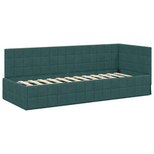 Hoekbedframe met hoofdeinde Donkergroen 80 x 200 cm Fluweel
