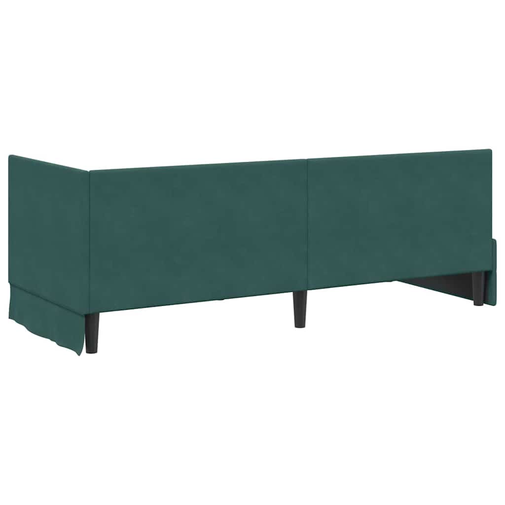 Hoekbedframe met hoofdeinde Donkergroen 80 x 200 cm Fluweel