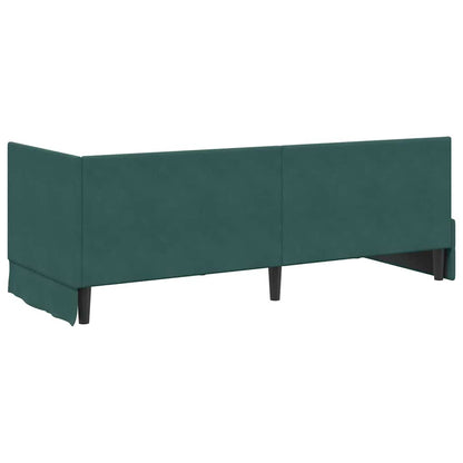 Hoekbedframe met hoofdeinde Donkergroen 80 x 200 cm Fluweel