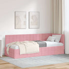 Hoekbedframe 80x200 cm roze fluweel