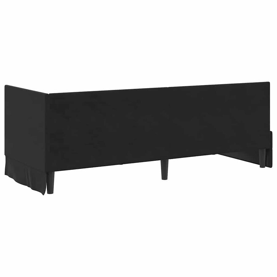 Hoekbedframe met hoofdeinde Zwart 80 x 200 cm Fluweel
