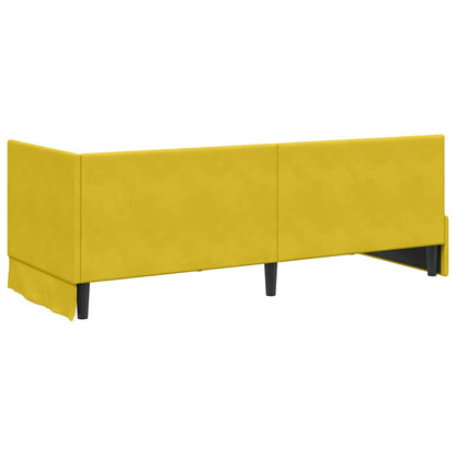 Hoekbedframe met hoofdeinde Geel 80 x 200 cm Fluweel