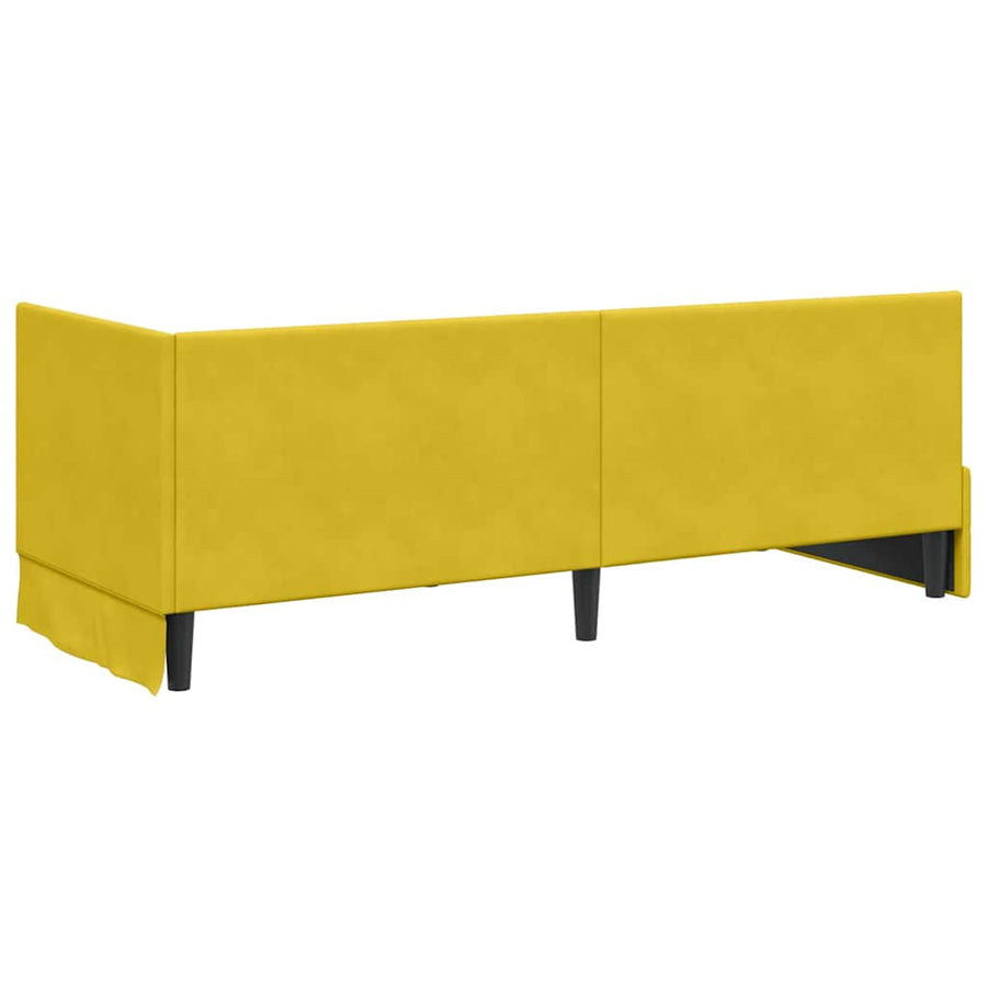 Hoekbedframe met hoofdeinde Geel 80 x 200 cm Fluweel