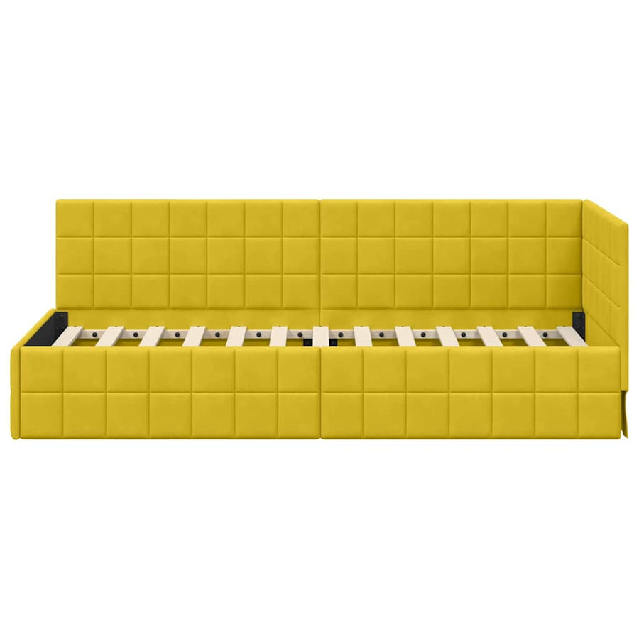 Hoekbedframe met hoofdeinde Geel 80 x 200 cm Fluweel