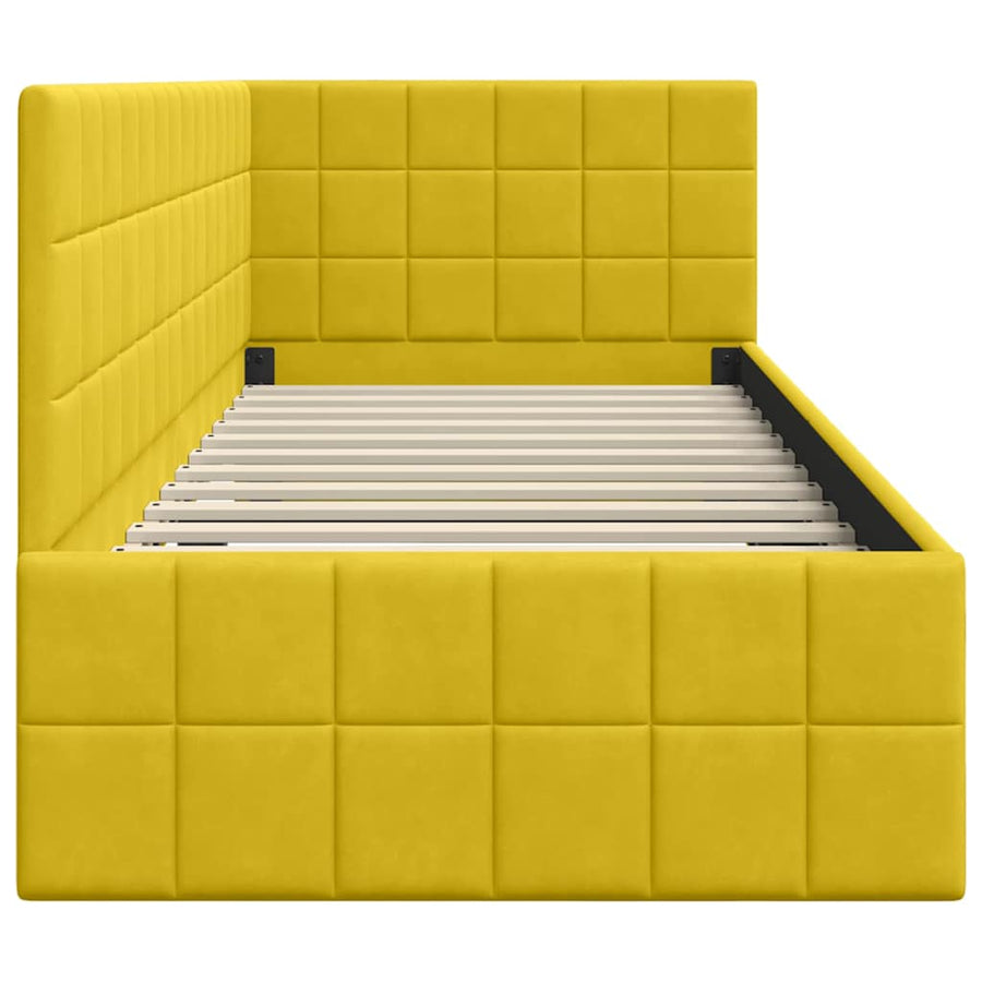 Hoekbedframe met hoofdeinde Geel 80 x 200 cm Fluweel