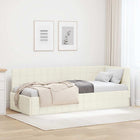 Hoekbedframe 80x200 cm crème fluweel