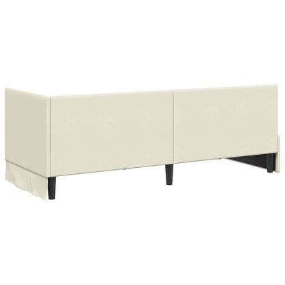 Hoekbedframe met hoofdeinde Crème 80 x 200 cm Fluweel