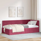 Corner Bed Frame with Headboard Wine Red 90 cm x 190 cm Velvet