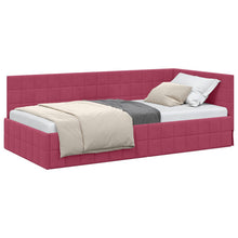Hoekbedframe met hoofdeinde Wijnrood 90 cm x 190 cm Fluweel