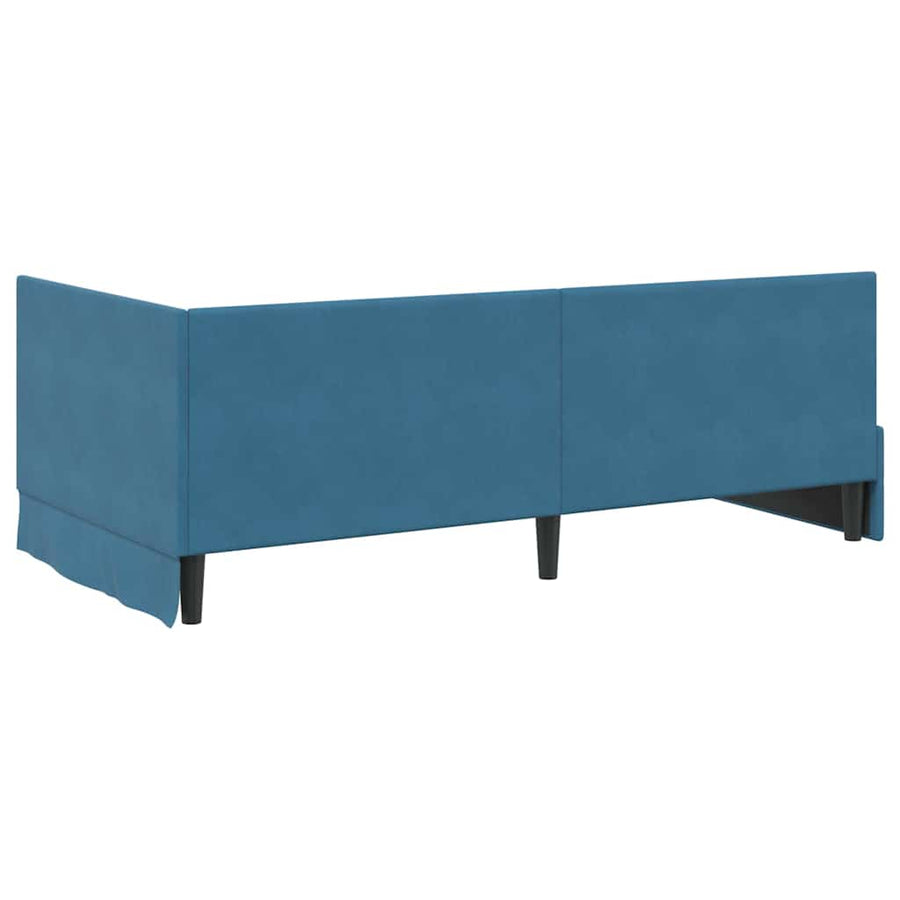 Hoekbedframe met hoofdeinde Blauw 100 x 200 cm Fluweel