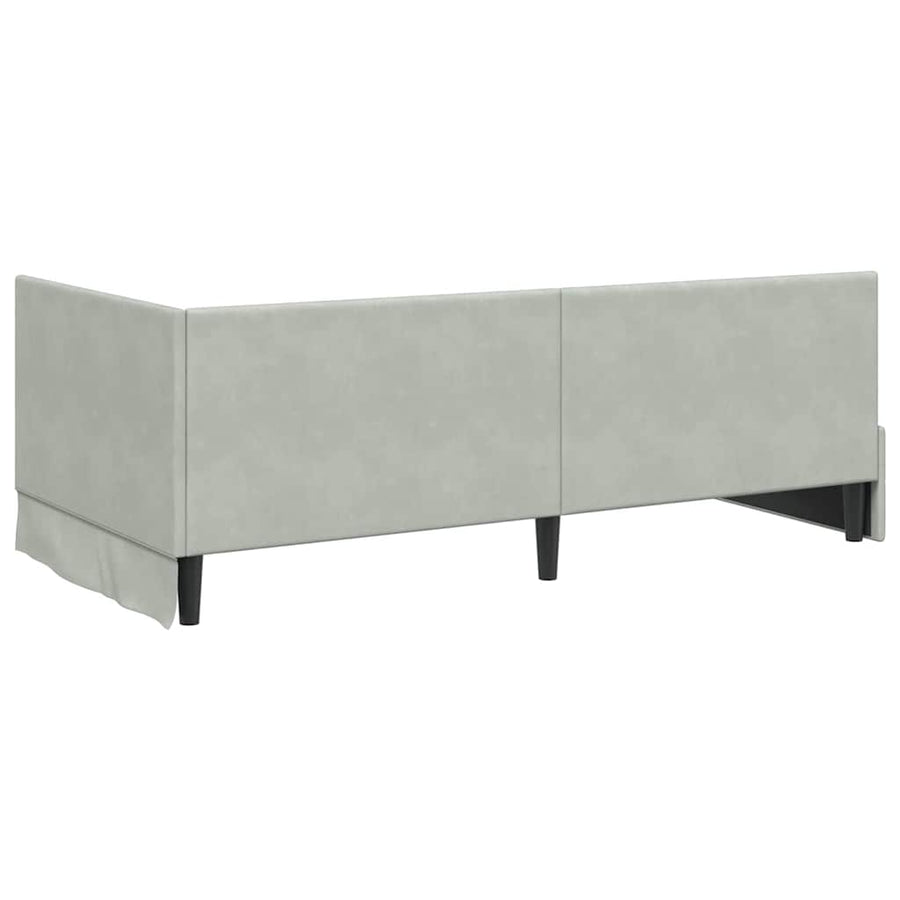 Hoekbedframe met hoofdeinde Lichtgrijs 100 cm x 200 cm Fluweel