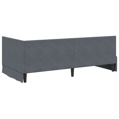 Hoekbedframe met hoofdeinde Donkergrijs 100 cm x 200 cm Fluweel