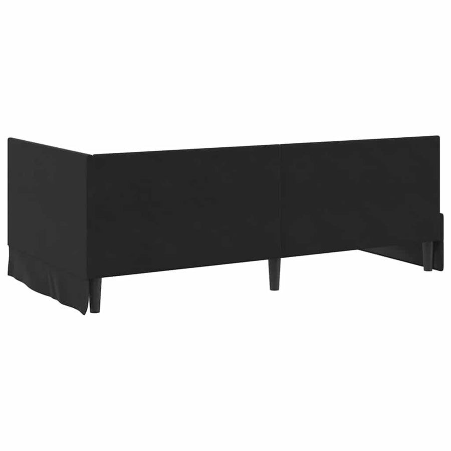 Hoekbedframe met hoofdeinde Zwart 100 cm x 200 cm Fluweel