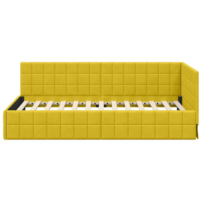Hoekbedframe met hoofdeinde Geel 100 x 200 cm Fluweel