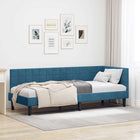 Corner Bed Frame with Headboard Blue 80 cm x 200 cm Velvet