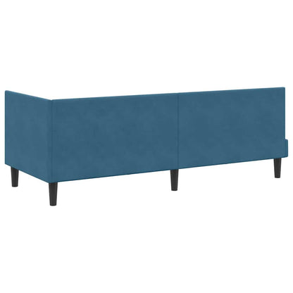 Hoekbedframe met hoofdeinde Blauw 80 cm x 200 cm Fluweel