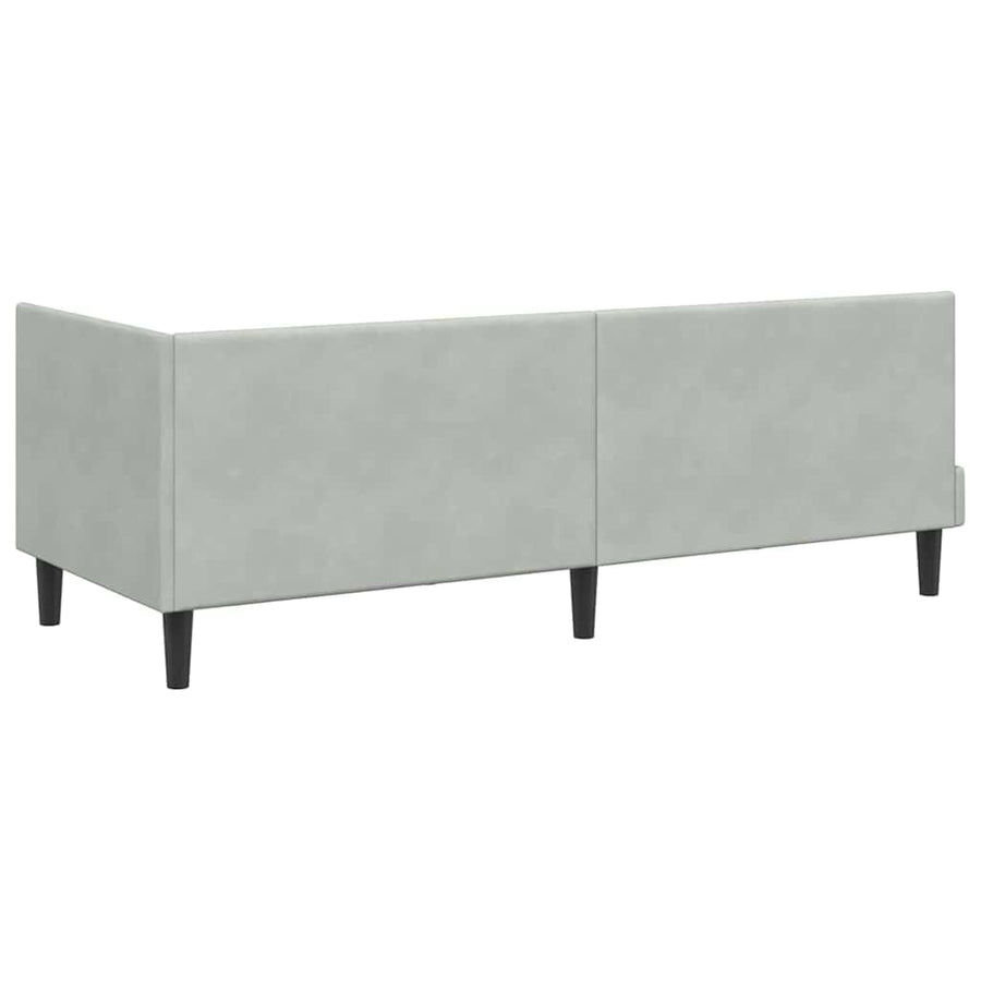 Hoekbedframe met hoofdeinde Lichtgrijs 80 cm x 200 cm Fluweel